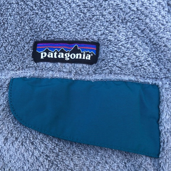 Patagonia Re-Tool Polartec Fleece Vest 25547 Grey Gray Teal Elwha Women’s Medium - Picture 8 of 14